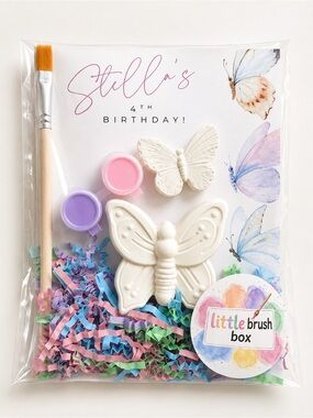 Paint-Your-Own Butterfly & Dragonfly Plaster Favors Set - Pastel Paint Included